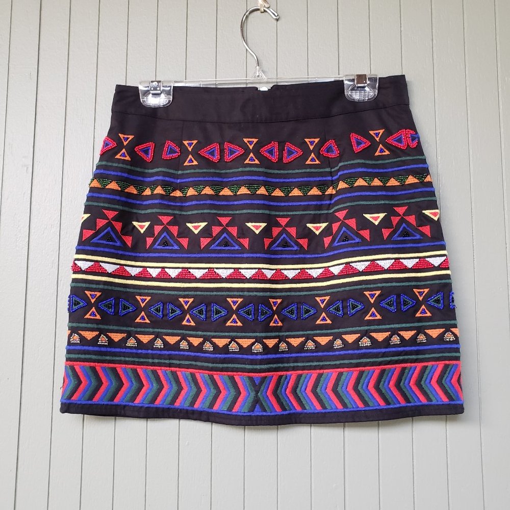 Sam Edelman Embroidery and Beaded Mini Skirt